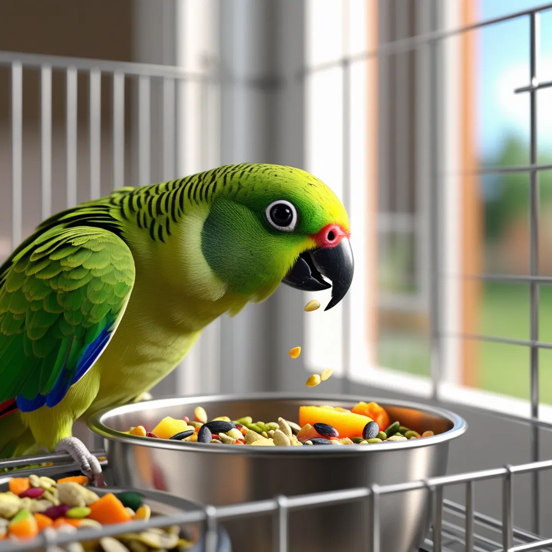 ظرف غذای استیل مناسب برای طوطی ملنگو خانگی